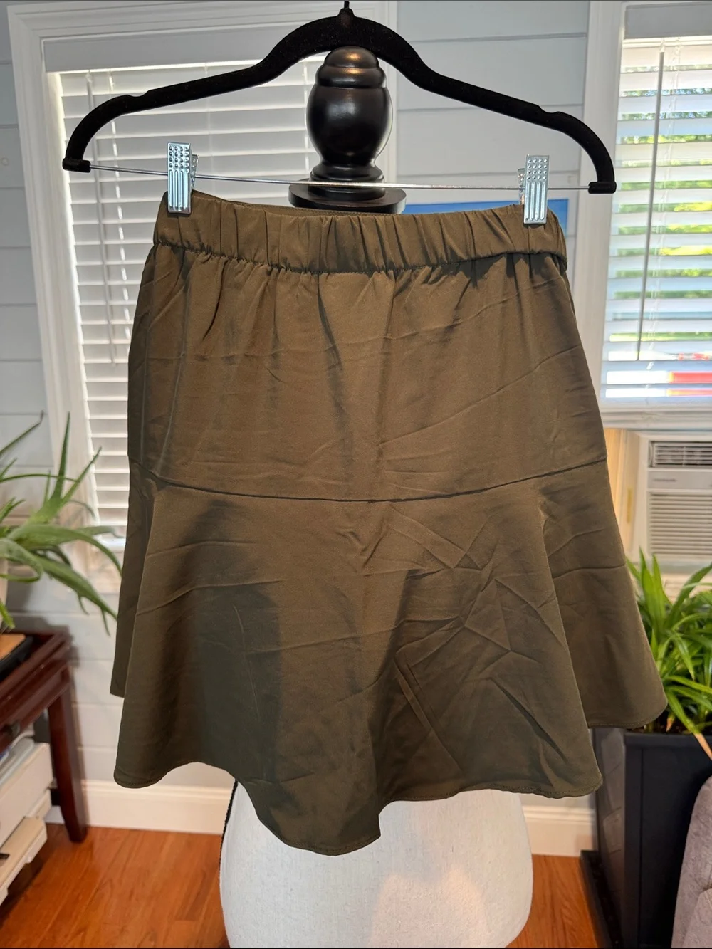 Soho Olive Green Tie-Waist Skort